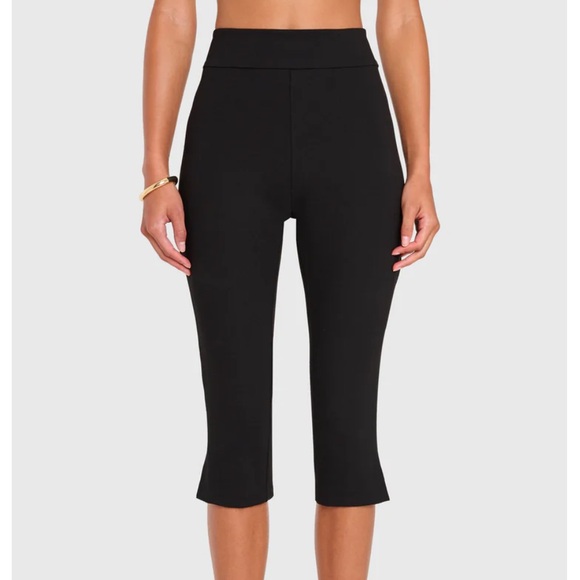 Amanda Uprichard Pants - Amanda Uprichard Black Cropped Flare Capri Pants